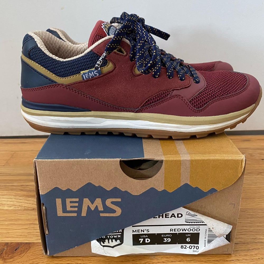 Lems Shoes Trailhead Leather Sneakers Hiking Barefoot Minimalist Redwood EU 39
